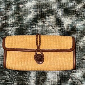 Eddie Bauer Woven Tan and Brown Clutch